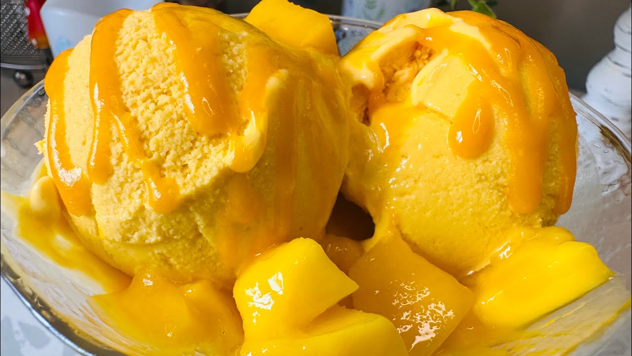 🥭 Homemade Tropical Mango Ice Cream | 3-Ingredient Creamy Mango Delight | No Ice Cream Maker Needed!