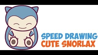 Speed Drawing Snorlax from Pokemon - How to Draw Cute Snorlax Quick Drawing for Kids