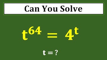 Only 10% Figure Out This Math Problem | Exponential Maths Olympiad Question | t^64 = 4^t