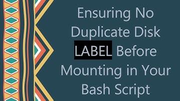 Ensuring No Duplicate Disk LABEL Before Mounting in Your Bash Script