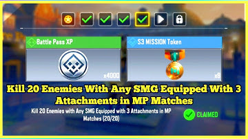 CallOfDutyMobile Kill 20 Enemies With Any SMG Equipped With 3 Attachments in MP Matches TaskComplete
