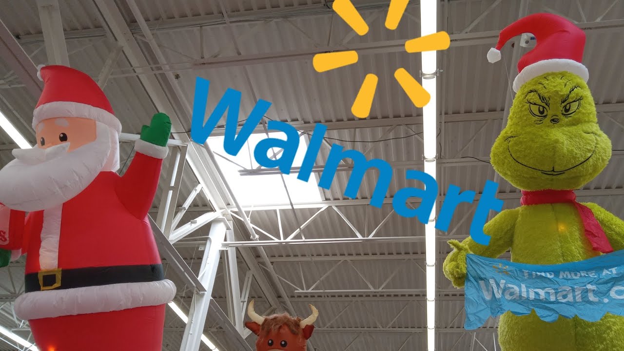 Christmas At Walmart 2023 Christmas Inflatables Being Displayed, The