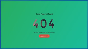 Create a 404 Error Page Using HTML & CSS
