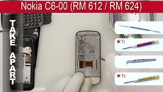 How to disassemble 📱 Nokia C6 00 RM 612 RM 624 Take apart, Tutorial screenshot 3