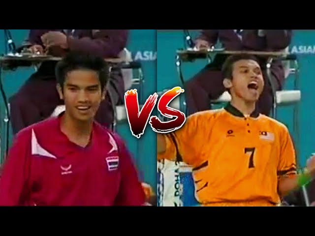 วัดเหลี่ยมเตะซ้าย Pornchai Kaokeaw 🇹🇭 vs Azlan Abdul Mubin 🇲🇾 | ย้อมอดีตตะกร้อ เอเชียนเกมส์ 2006 class=