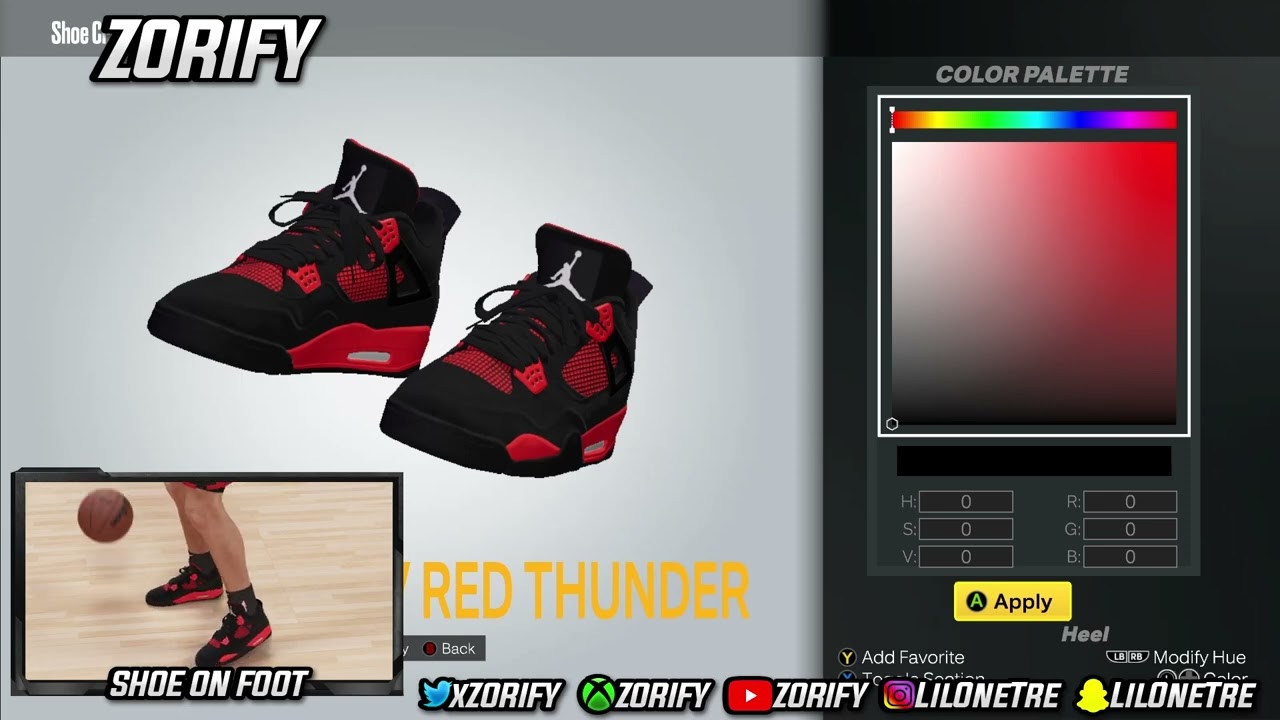 NBA 2K23 Next Gen Shoe Creator - Air Jordan 4 Red Thunder 