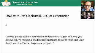 Q and A with Mr. Jeff Ciachurski, the CEO of Greenbriar Capital Corp. (March 2022)
