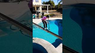 Scooter vs Pool Rail 💦