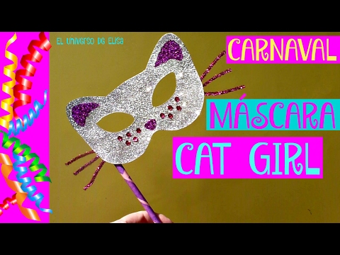 Cómo Hacer una Máscara de Carnaval, Máscara Casera de Carnaval, Máscara Cat Girl,