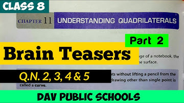 DAV class 8 maths chapter 11 Brain Teasers part 2 Q.N. 2, 3, 4 & 5