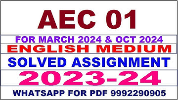 aec 01 solved assignment 2024 | aec 1 solved assignment in english 2023-24 | aec 1 2024