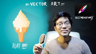 How to draw Soft serve ice cream flat vector art in Vectornator X on iPad screenshot 2