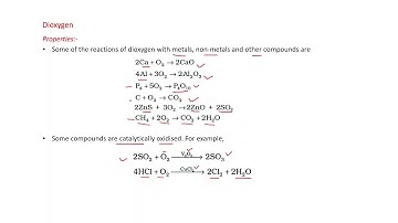 Chemistry 12 The p-Block Elements# Dioxygen -Preparation, Properties & Uses# Types of Simple Oxides