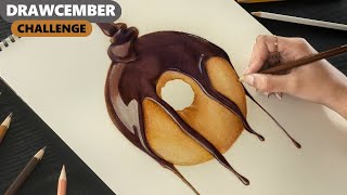 Drawing DOUGHNUT Using Color Pencils - Time-lapse