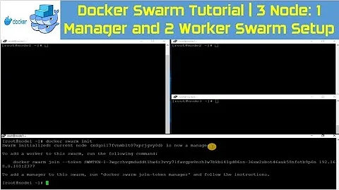 Docker Swarm Tutorial | 3 Node: 1 Manager and 2 Worker Swarm Setup | Docker Swarm init