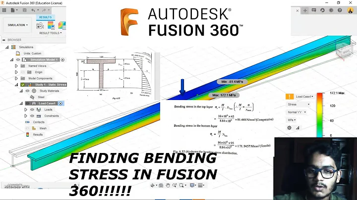 FINDING BENDING STRESS OF A T SECTION SS BEAM USING STATIC STRESS SIMULATION IN AUTODESK FUSION 360