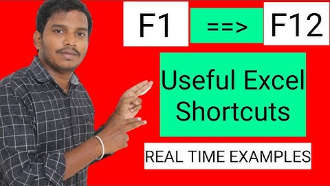 Useful Excel Shortcuts | F1 - F12 Function Keys Shortcuts