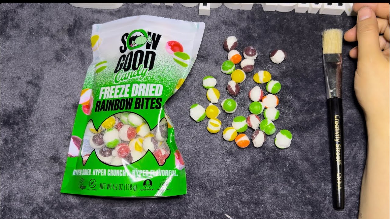 ASMR SowGood Candy Freeze Dried Rainbow Bites - YouTube
