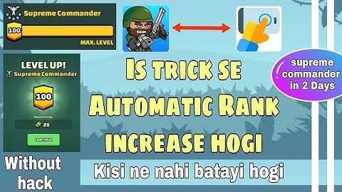 Automatic Rank increase trick mini militia | how to increase rank in mini militia