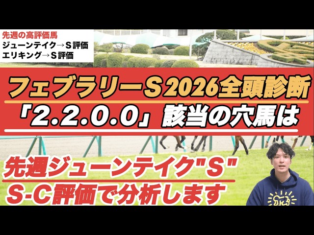 フェブラリーステークス2026全頭診断】先週ジューンテイクS評価！前走