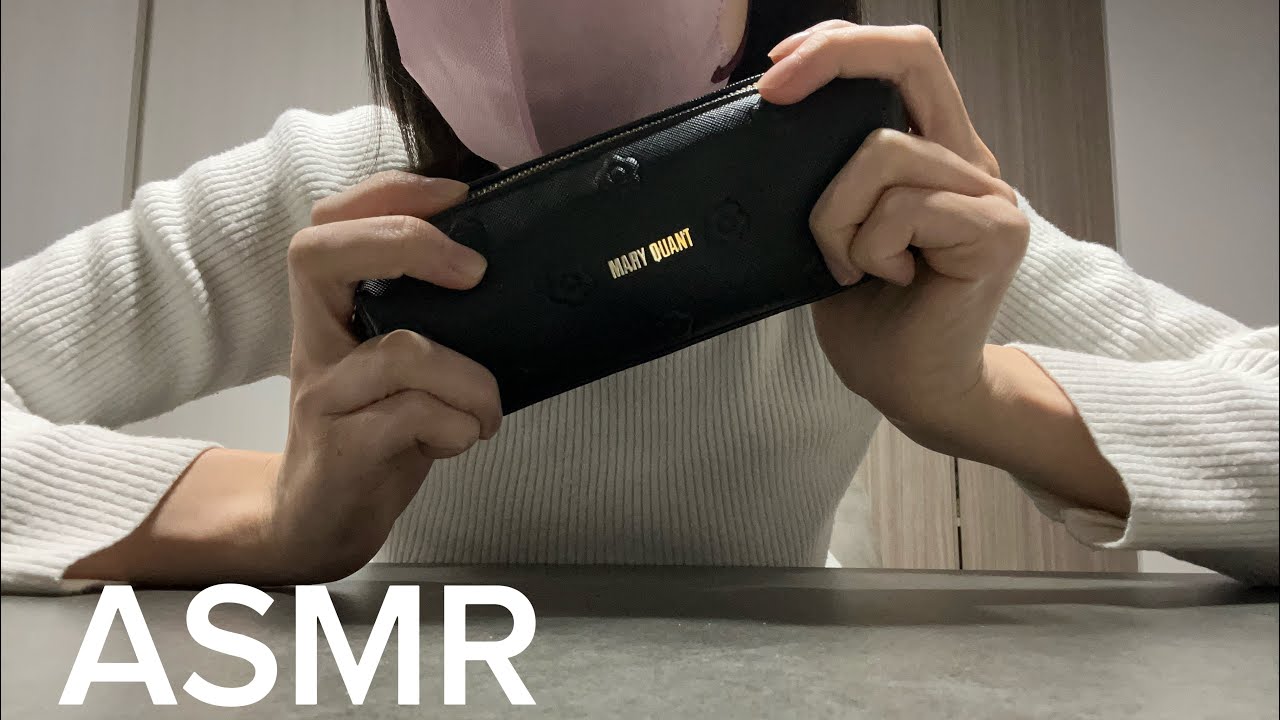 【初心者ASMR】ペンケースをタッピング🎀心地よい音　pen case sounds