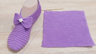 كروشيه حذاء/ سليبر/ لكلوك بقطعة واحدة سهل جدا  how to crochet a shoes very easy