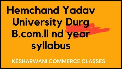 B.com.2nd year syllabus (Hemchand yadav University)