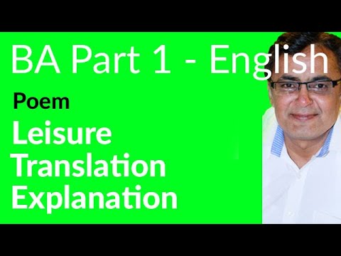 BA English poem, Lec 1, Leisure BA Part 1 - BA English Book 1 Poem PU