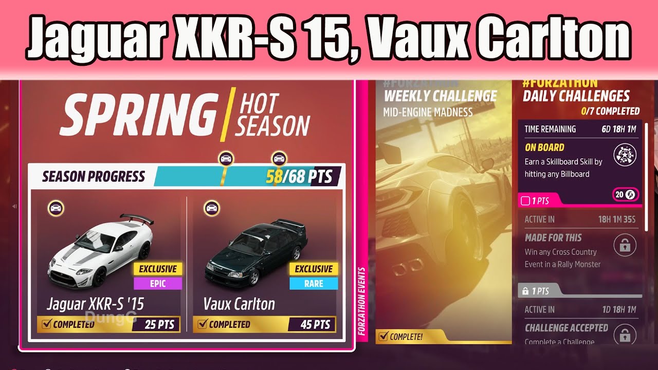 Forza Horizon 5 Festival Playlist Spring season Series 3 - How to get Jaguar XKR-S, Vaux Carlton