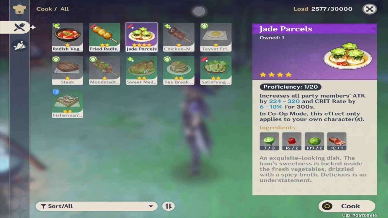 Genshin Impact Make delicious 🤤 😋 jade parcels 📦 (0/1) YouTube