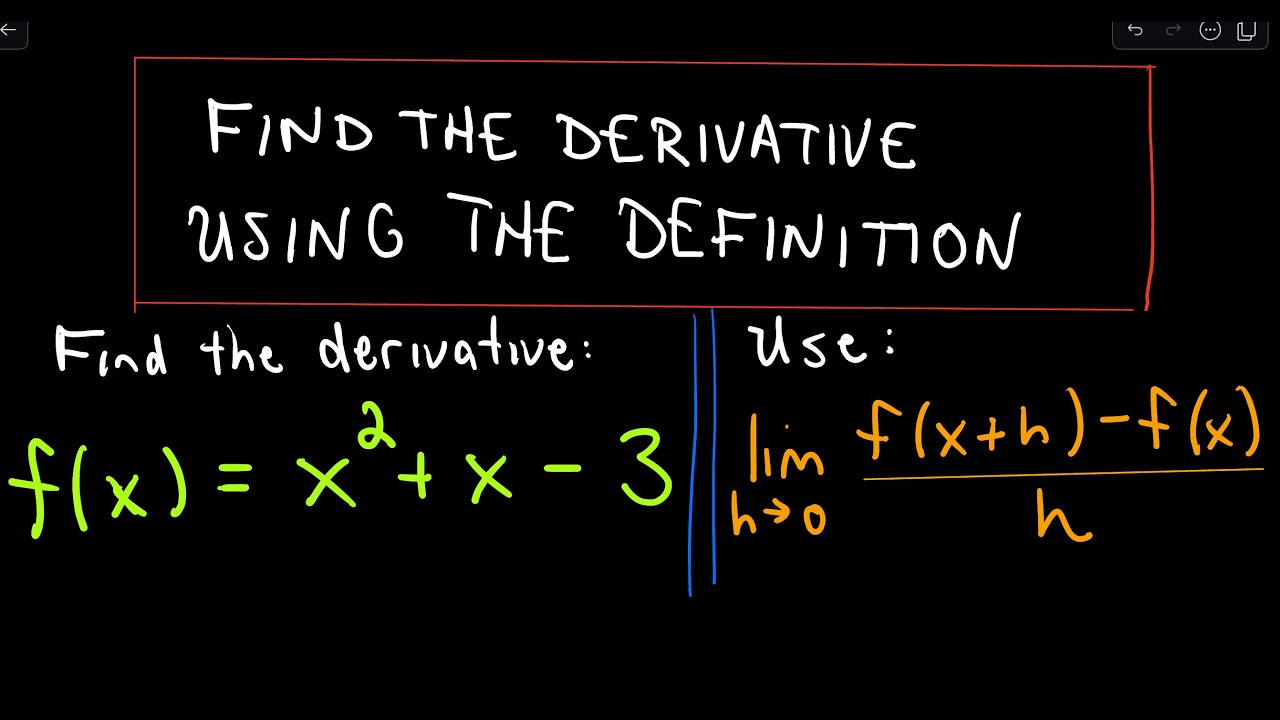 Finding The Derivative Of F X X 2 X 3 By Using The Definition Youtube