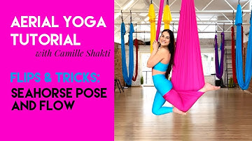 15 min Aerial Yoga Tutorial - Seahorse Pose and Flow | Flips & Tricks Class | CamiyogAIR