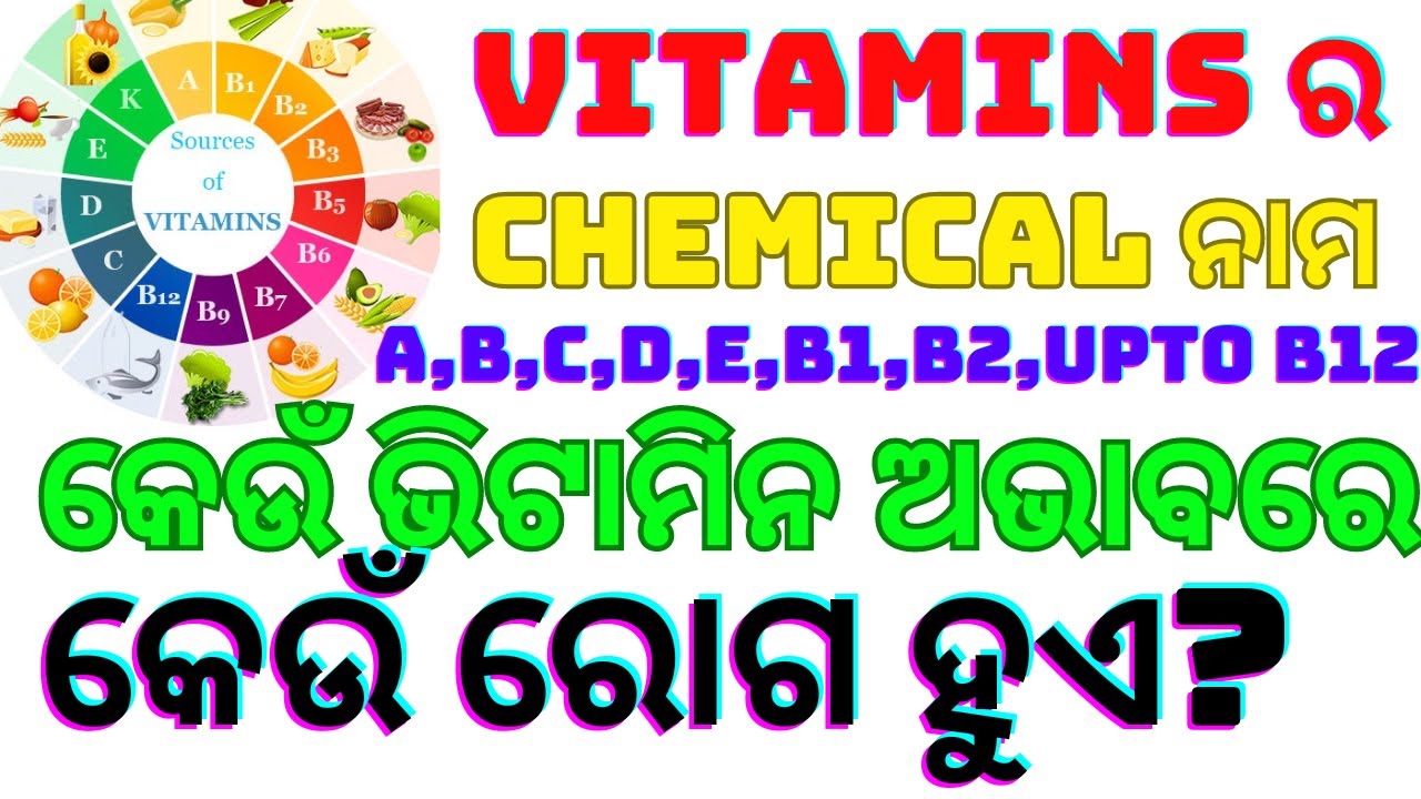 CHEMICAL NAMES OF VITAMINS AND DEFICIENCY DISEASES IN ODIA। କେଉଁ