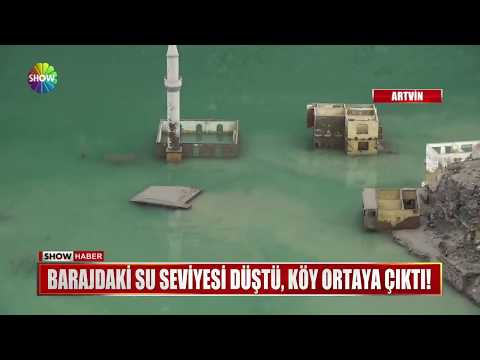 Barajdaki su seviyesi düştü, köy ortaya çıktı!