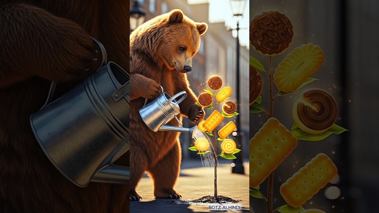 "भालू और जादुई बिस्किट का पेड़ 🍪🌳#भालूकीकहानी #बिस्किटकापेड़ #shorts #viral#CartoonHindi #MagicTree