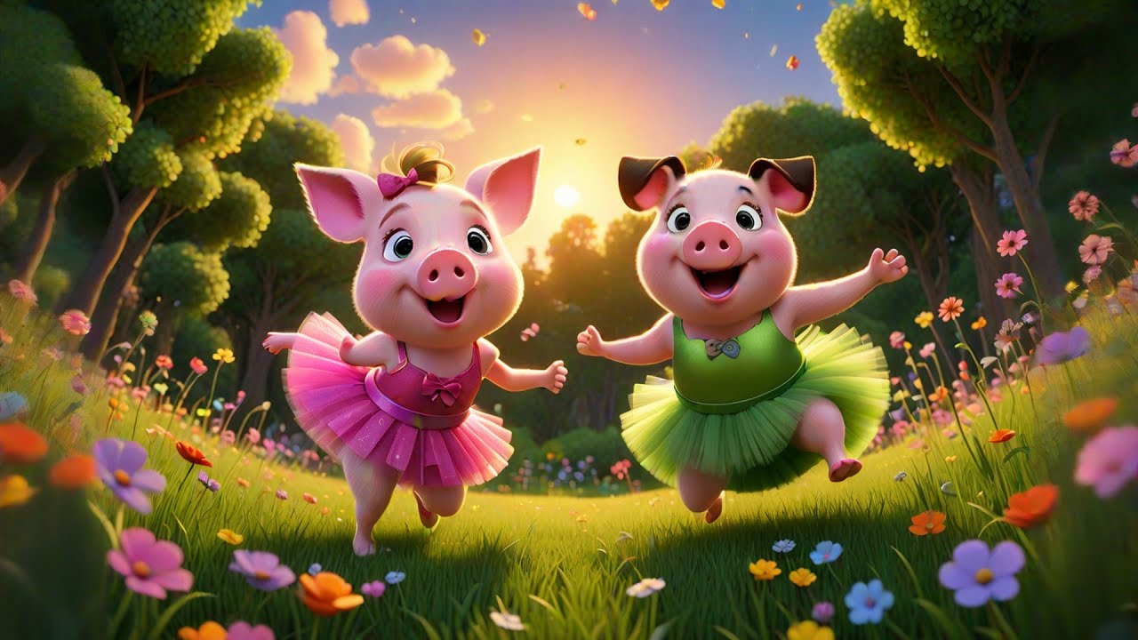 Four Dancing Pigs Learn Left from Right | Direction Song for Kids | Rhymes and Preschool Learning