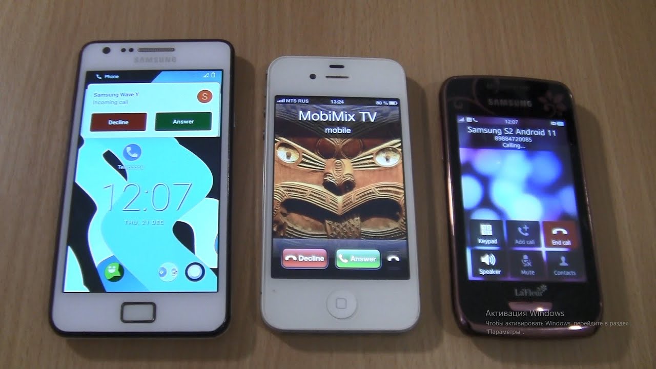 Over the Horizon Incoming call&Outgoing call at the Same Time Samsung S2 android 11+Wave Y+Iphone 4s