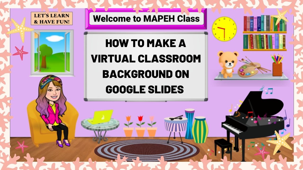 How to Make a Virtual Classroom Background on Google Slides - YouTube