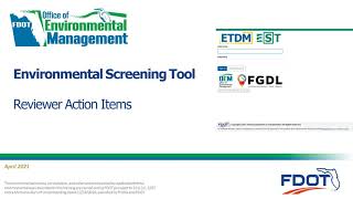 EST Reviewer Action Items page
