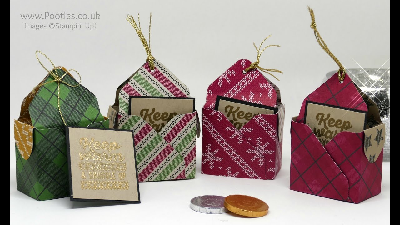 Pootles Advent Countdown 2016 #18 Envelope Punch Board Bag in a Box Chocolate Coin Treats