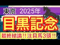 【目黒記念2025】蓮の競馬予想(最終結論)〜オークスはタガノアビー穴馬推奨