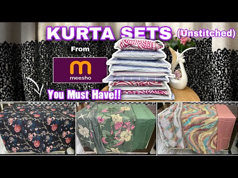 14 Pure Cotton Unstitched Dress Material From Meesho✨| Cotton Suits for Summers