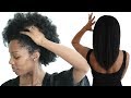 MY NATURAL HAIR STRAIGHTENING ROUTINE - WASH DAY START TO FINISH ON 4C HAIR!