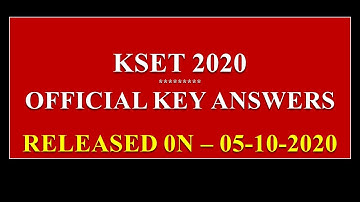 KSET key official key answers released| kset 2020