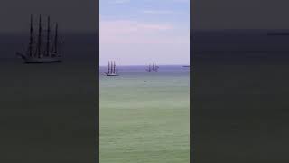 Time lapse of boats anchored before Virginia Parade of Sail