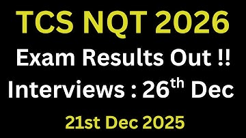 TCS NQT 2026 Results Out | How to Check | Interview 26 Dec | New Hiring Calendar