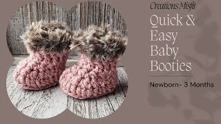 Crochet Baby Booties 0-3 Months
