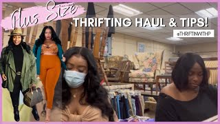 Thrift with Me \& P!| Best Plus Size Thrift Store Tips| Thrift Store Plus Size Haul