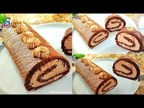 ب2 بيضات وبدون كريمة سائلة ولا كثرة مكونات بكلاصاج لامع بالحليب فقط كيك رولي الشوكولاتة بمذاق خرافي  ب2 بيضات وبدون كريمة سائلة ولا كثرة مكونات بكلاصاج لامع بالحليب فقط كيك رولي الشوكولاتة بمذاق خرافي