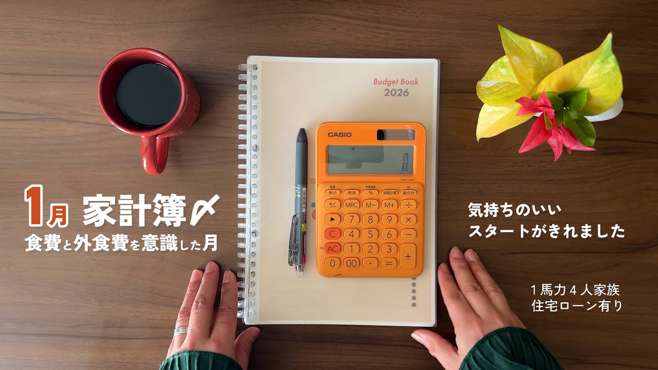 【 1月の家計簿公開 】音声あり📢/ 食費と外食費を意識した月🍚/ 珍しく貯金もできていいスタートが切れました✨/ 1馬力４人家族 / アラサー後半